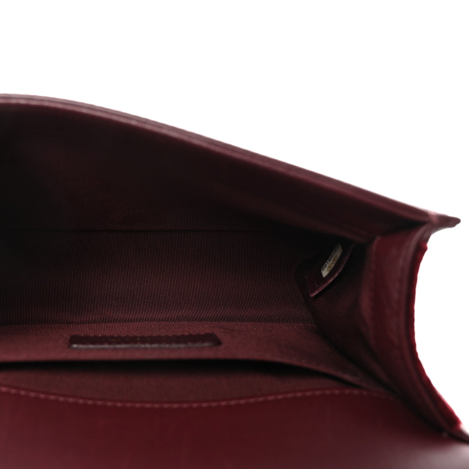 Velvet Chevron Quilted Small Boy Flap Burgundy