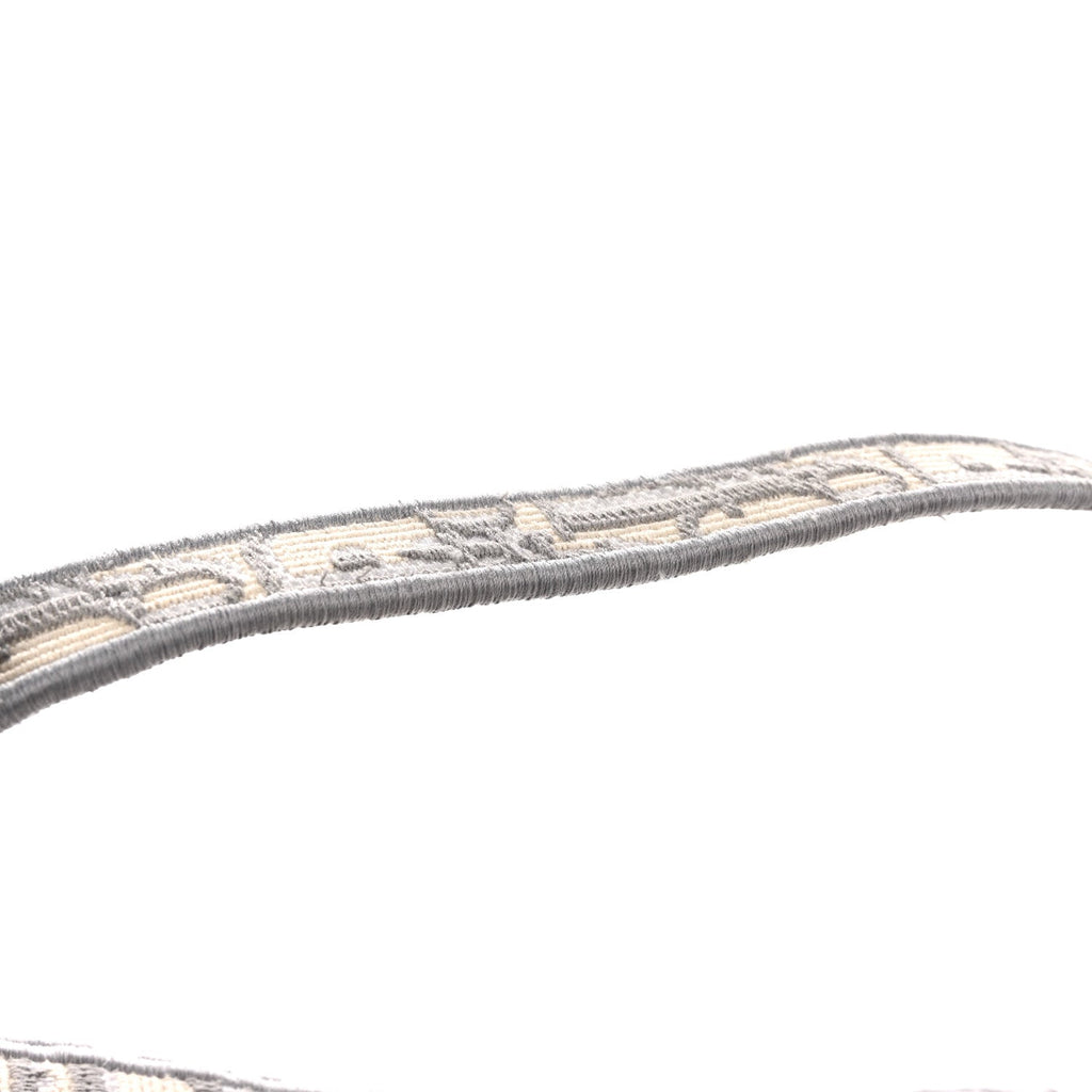 Oblique Embroidered Saddle Bag Gray