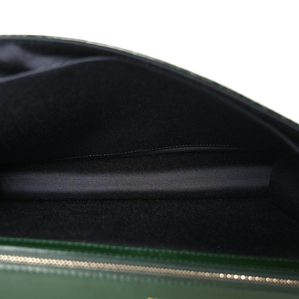 Ceramic Effect Deerskin Large Diorama Flap Bag Malachite Green