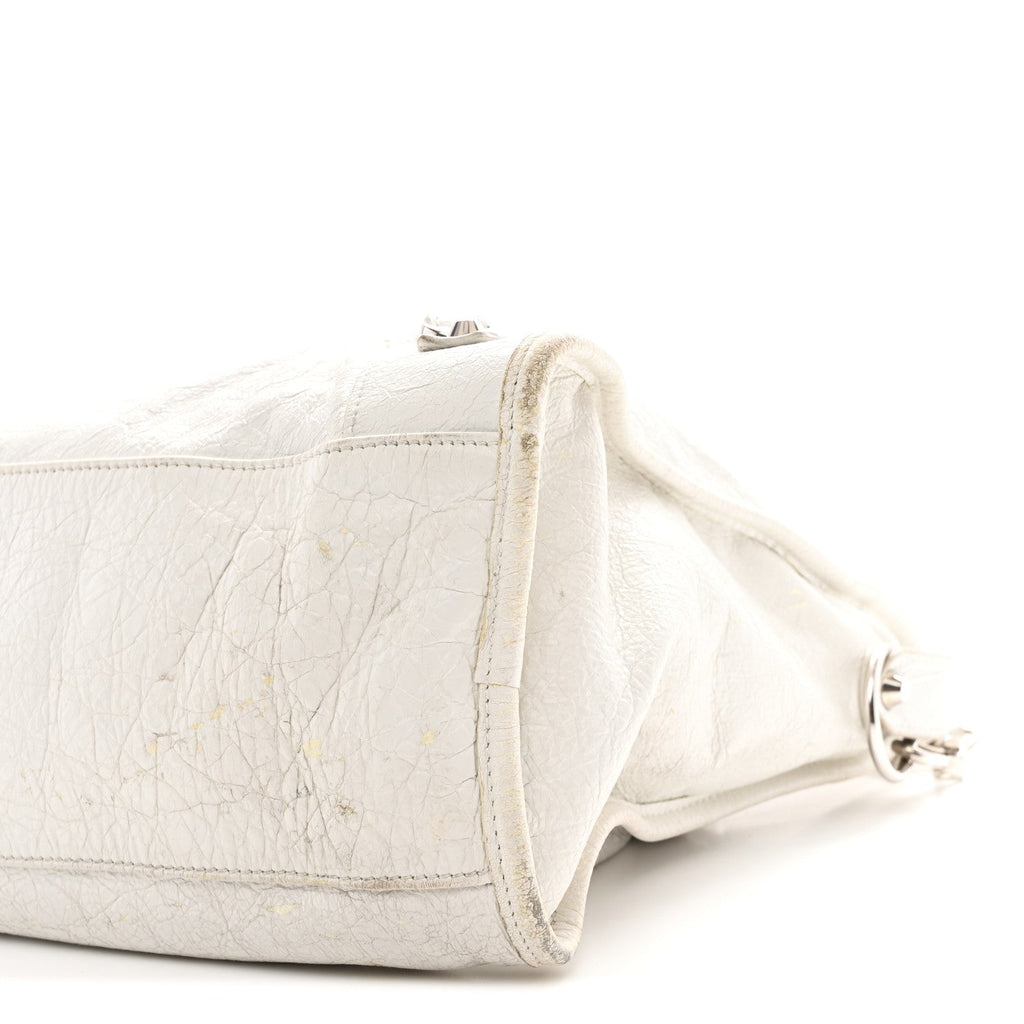 Agneau Arena Silver Hardware Medium Le City Optic White
