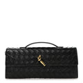 Nappa Intrecciato Long Andiamo Top Handle Clutch Black