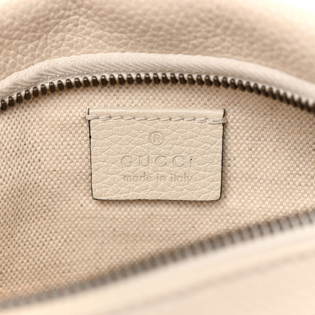 Grained Calfskin Small Logo Belt Bag White