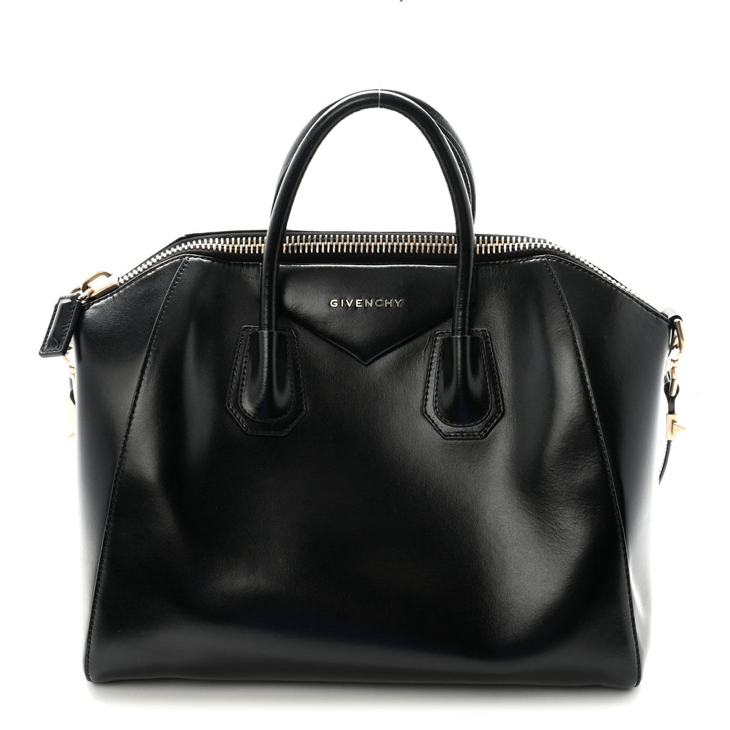 Shiny Lord Calfskin Medium Antigona Black