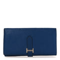 Chevre Mysore Bearn Gusset Wallet Bleu Agate