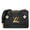 Epi Flowers Twist Shoulder Bag MM  Black