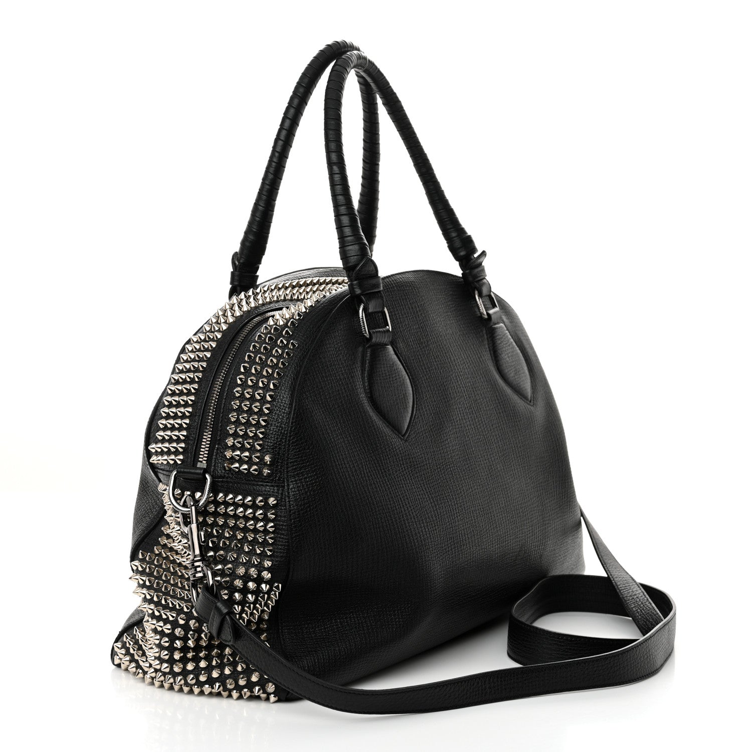Calfskin Panettone Spiked Large Ranch Black