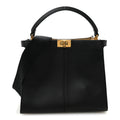 Vitello Seta Glazed Fabric FF 1974 Medium Peekaboo X-Lite Black Mogano Panna
