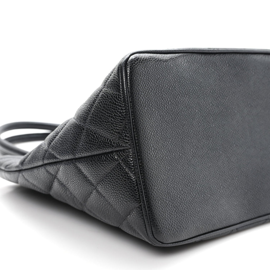 Caviar Quilted Medallion Tote Black