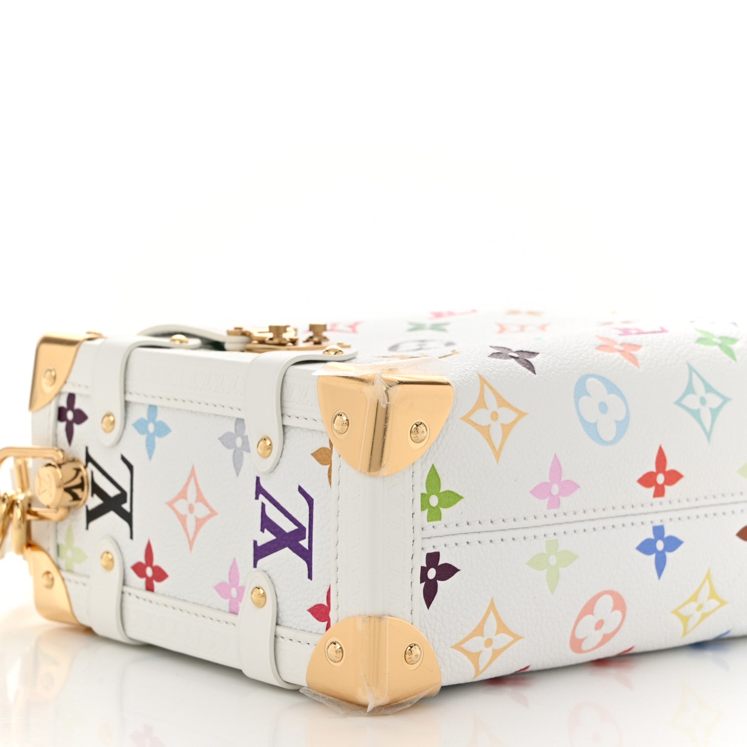 LV x TM Cowhide Monogram Multicolor Side Trunk MM White