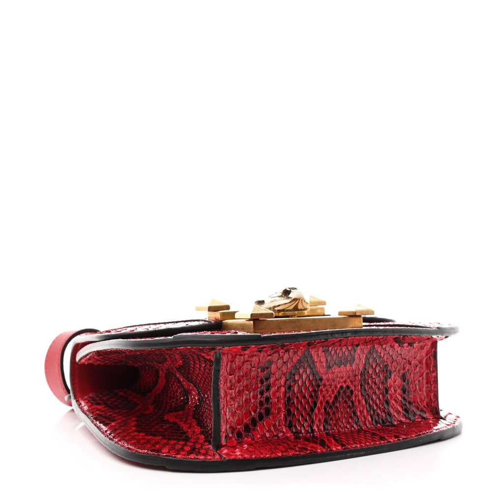 Elaphe Radiata Small Osiride Shoulder Bag Hibiscus Red