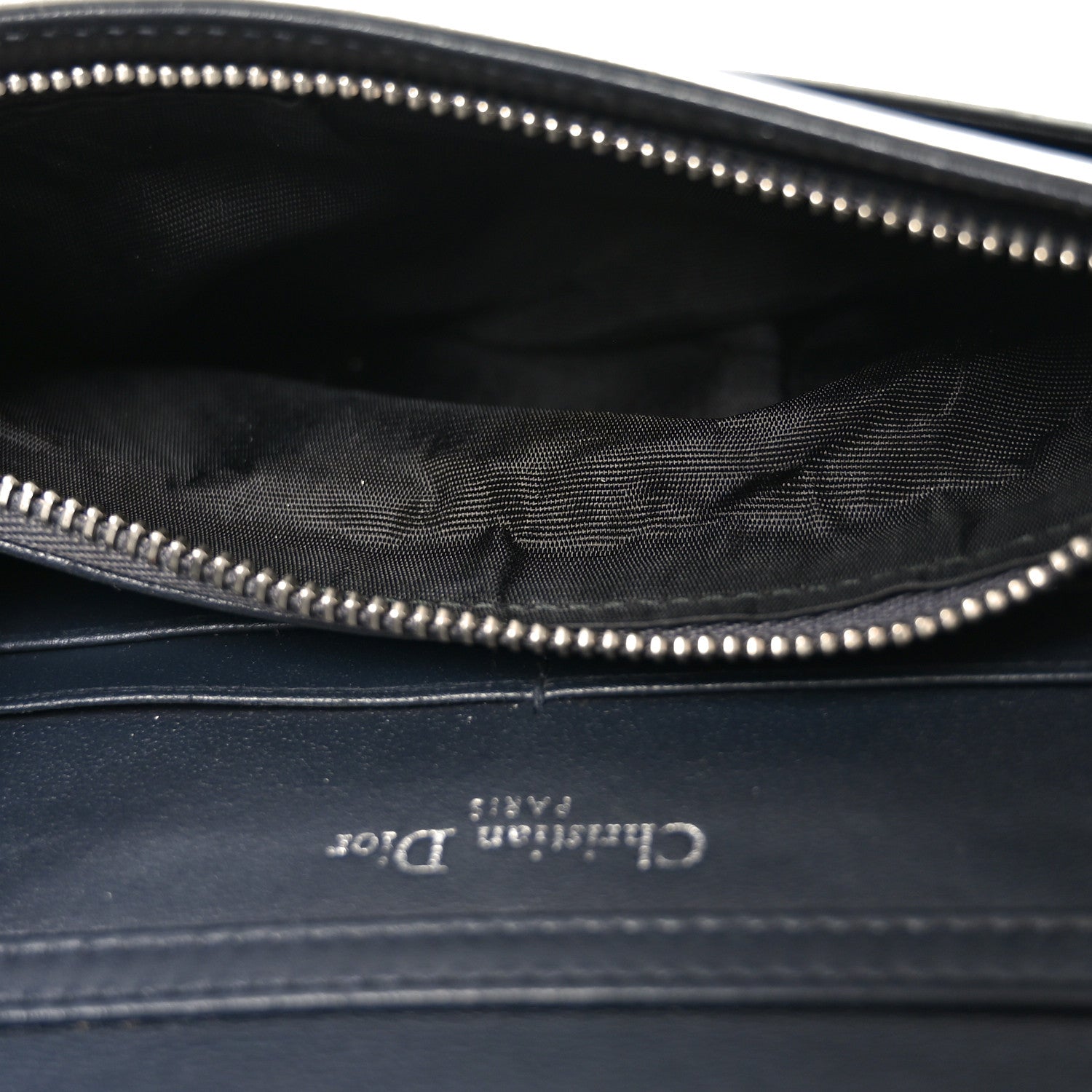 Metallic Patent Micro-Cannage Diorama Wallet on Chain Pouch Silver