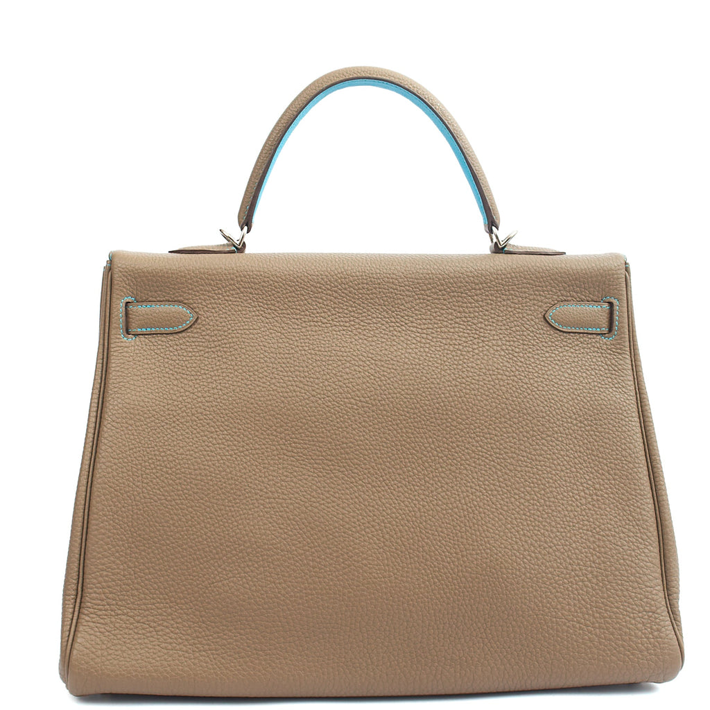 Hermes Top Handle Kelly 35 in Etain, Togo Leather