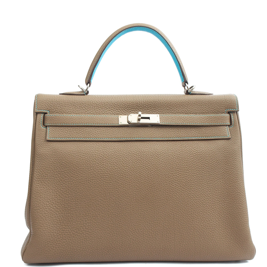 Hermes Top Handle Kelly 35 in Etain, Togo Leather