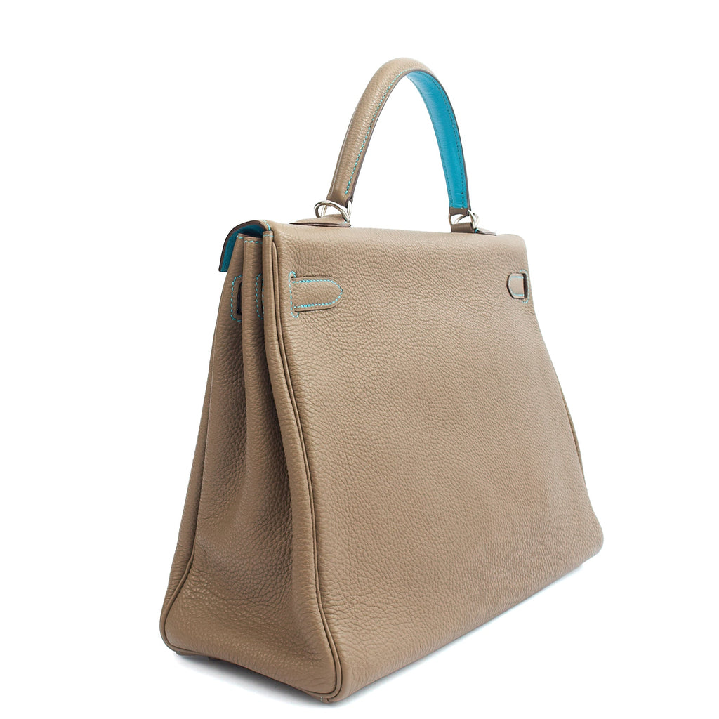 Hermes Top Handle Kelly 35 in Etain, Togo Leather