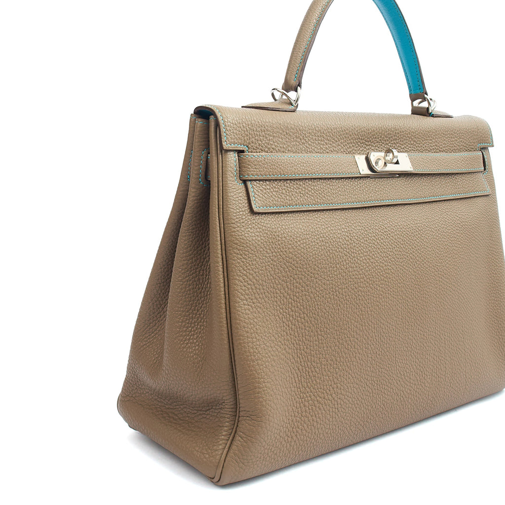 Hermes Top Handle Kelly 35 in Etain, Togo Leather