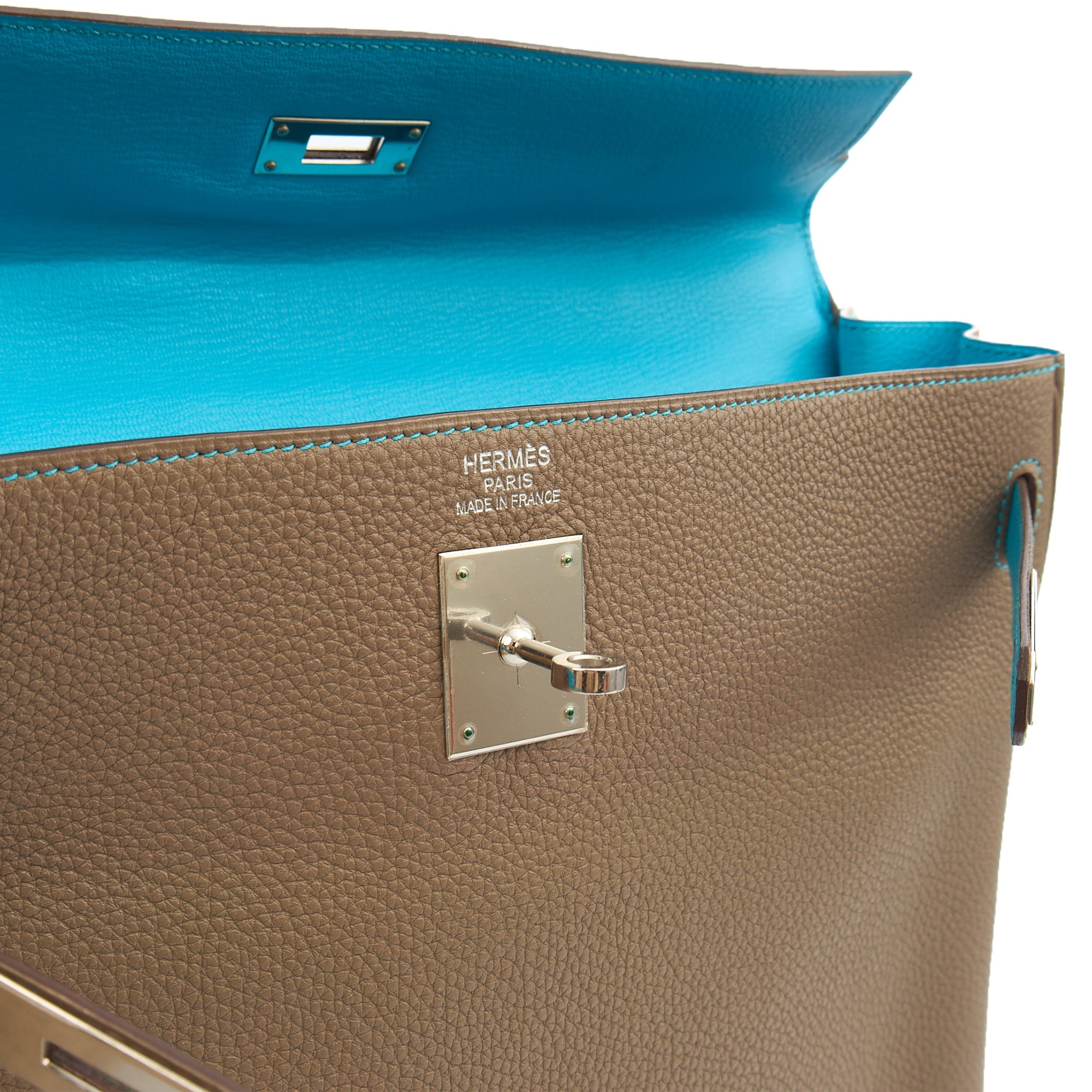 Hermes Top Handle Kelly 35 in Etain, Togo Leather