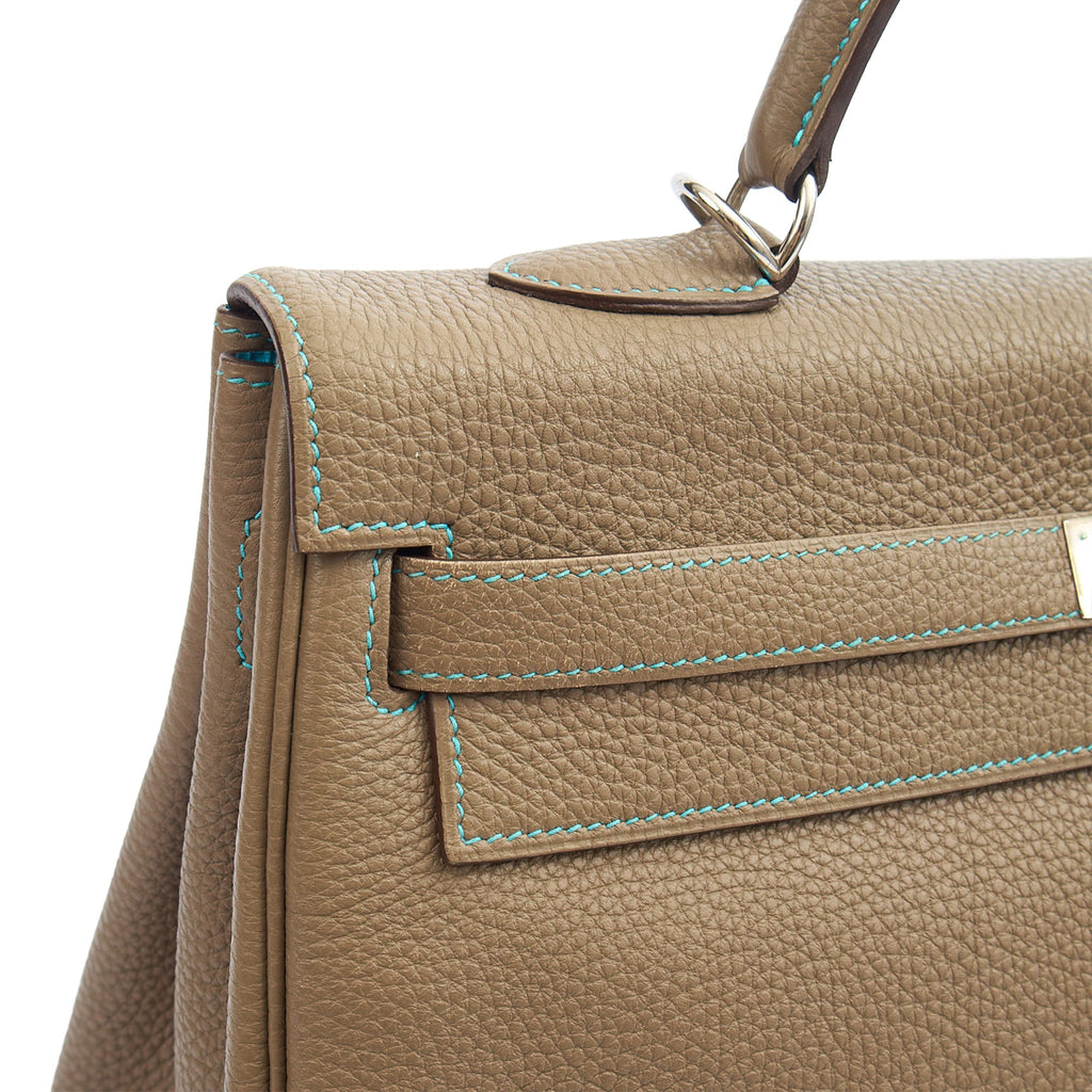 Hermes Top Handle Kelly 35 in Etain, Togo Leather