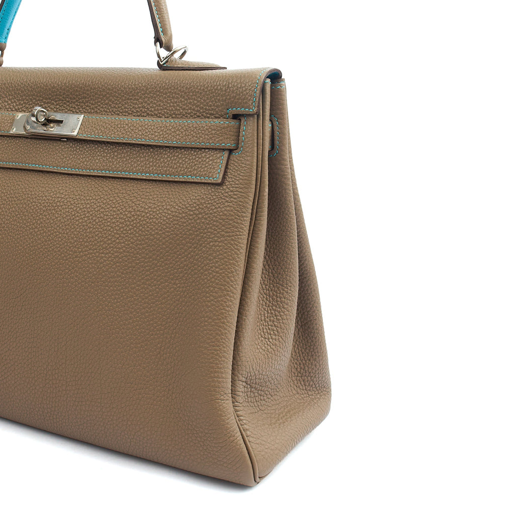 Hermes Top Handle Kelly 35 in Etain, Togo Leather