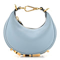 Vitello Grace Matte Nano Fendigraphy Hobo Charm Azzurro Baby