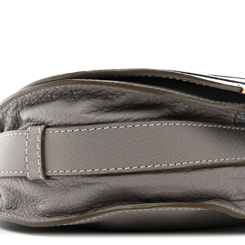 Calfskin Medium Marcie Round Crossbody Bag Cashmere Grey