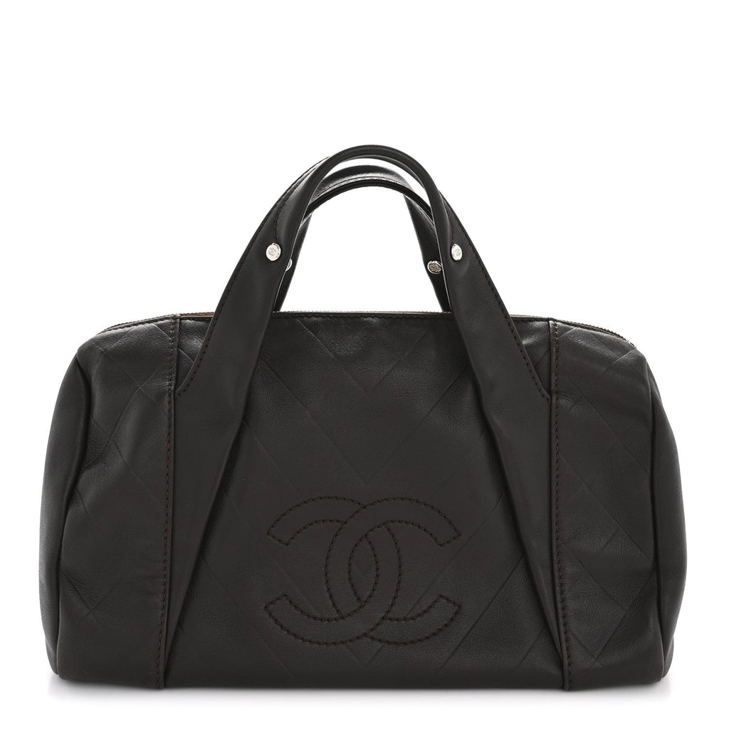 Calfskin Chevron CC All Day Long Boston Brown