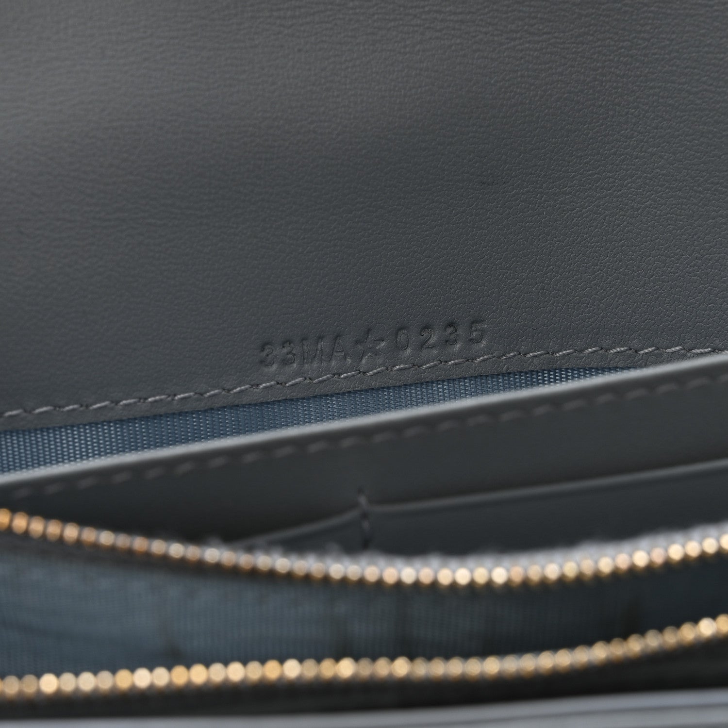 Supple Calfskin Cannage Caro Orchid Long Wallet Cloud Blue