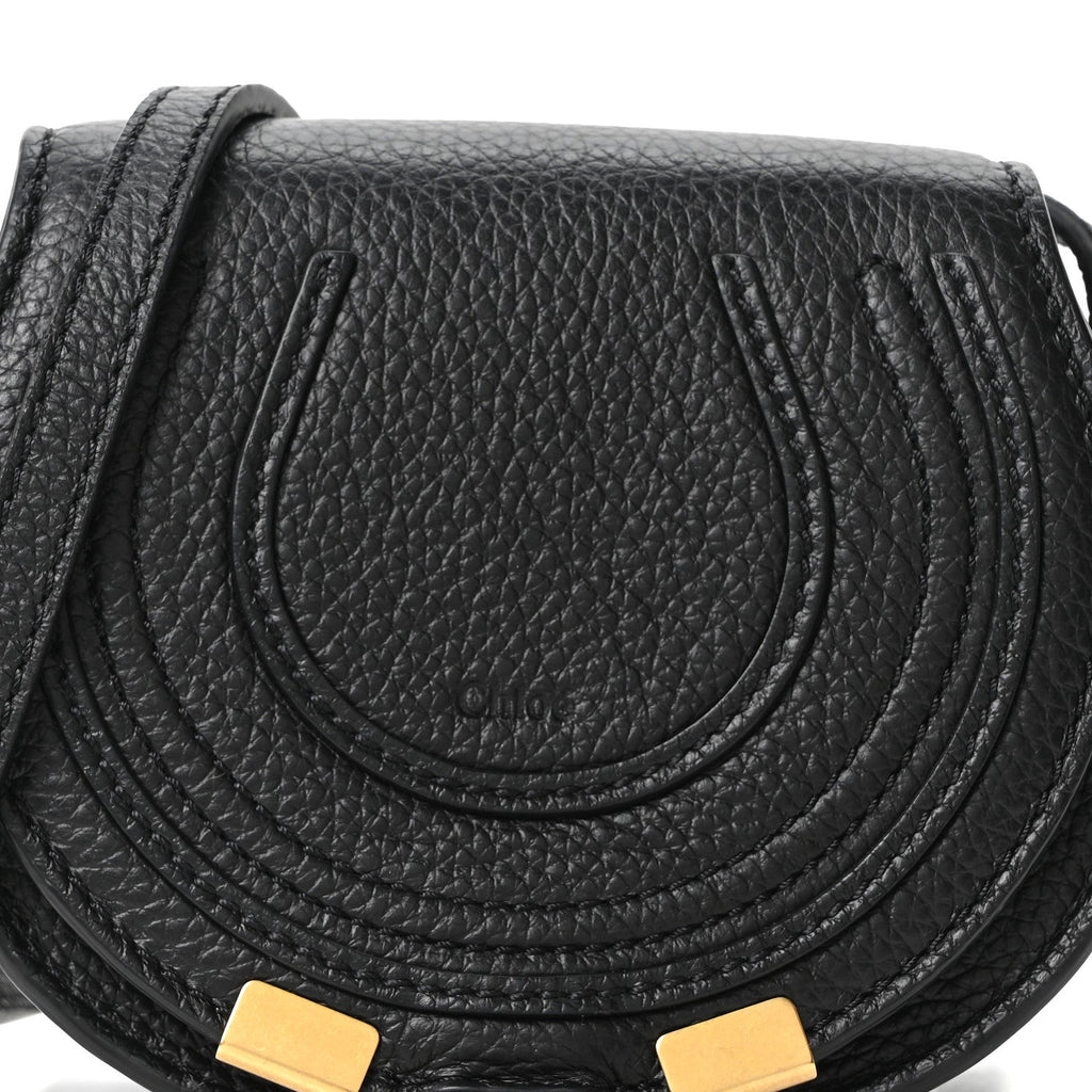 Calfskin Nano Marcie Saddle Bag Black