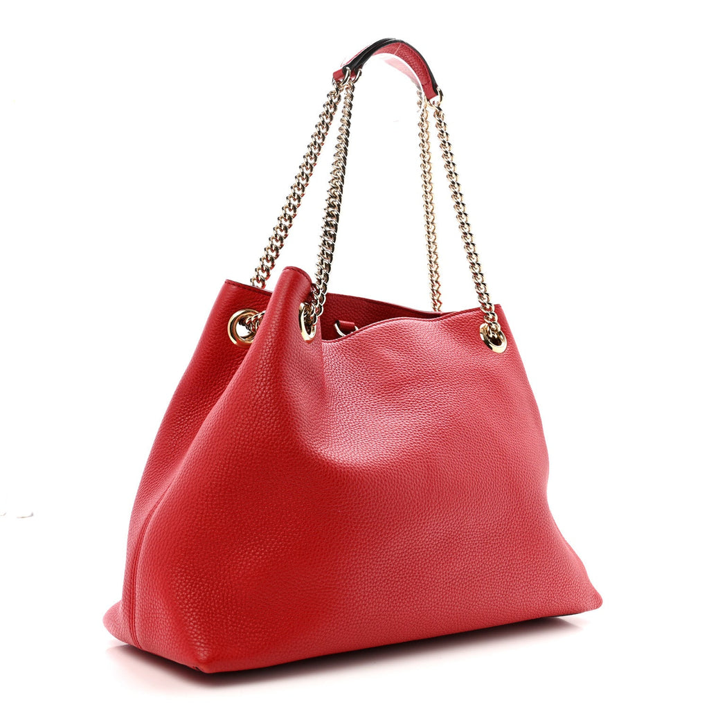 Cellarius Calfskin Medium Soho Chain Shoulder Bag Vibrant Red