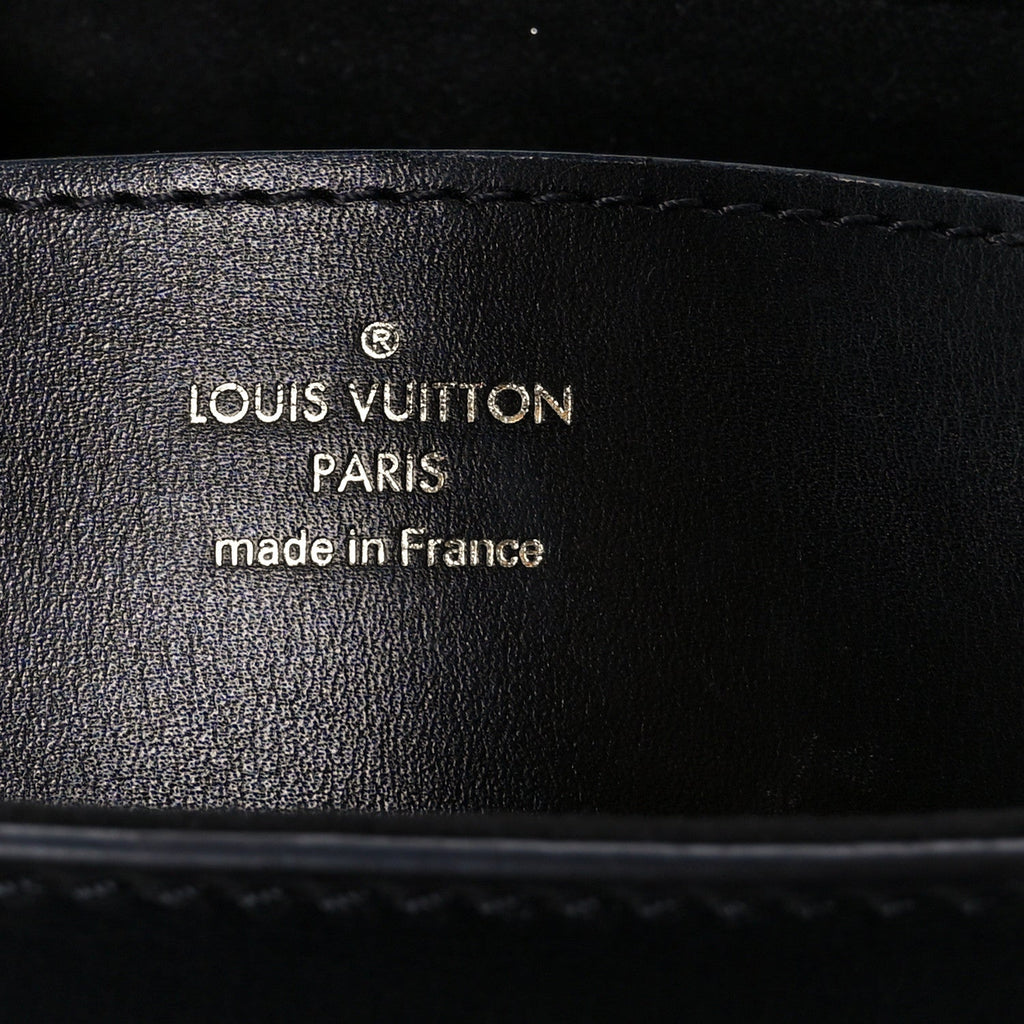 Veau Satin Monogram Twist Shoulder Bag MM Black