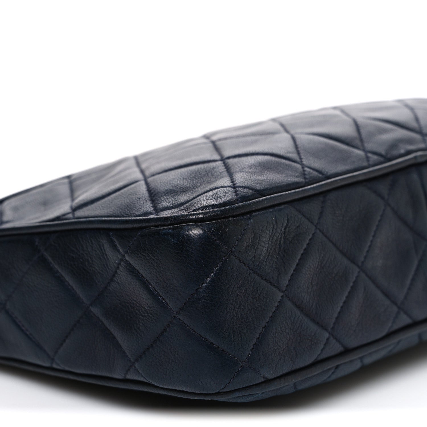 Lambskin Quilted CC Tassel Camera Case Navy