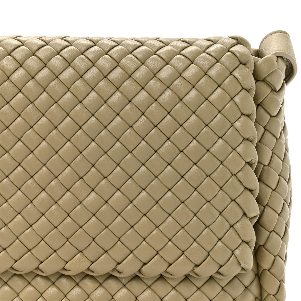 Nappa Intrecciato Small Cobble Shoulder Bag Camel