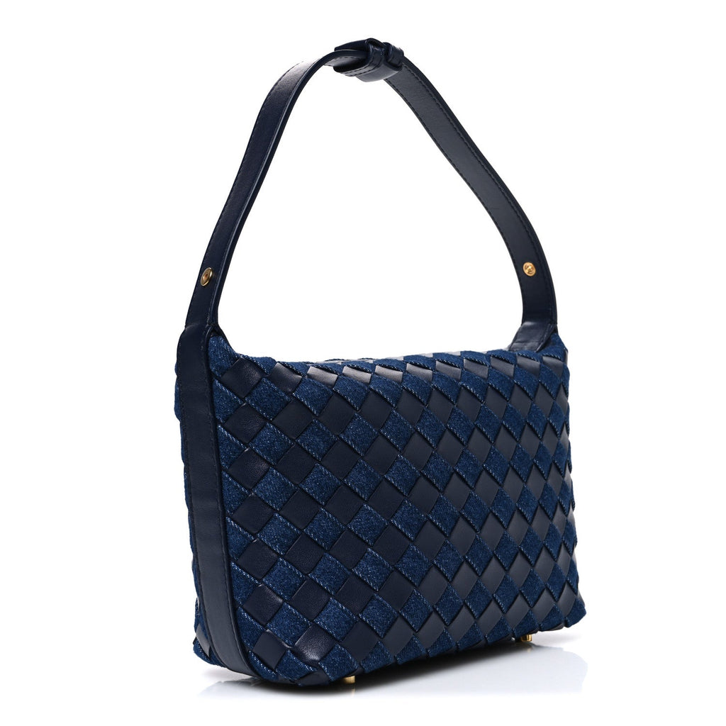 Nappa Denim Intrecciato Mini Wallace Abyss Indigo