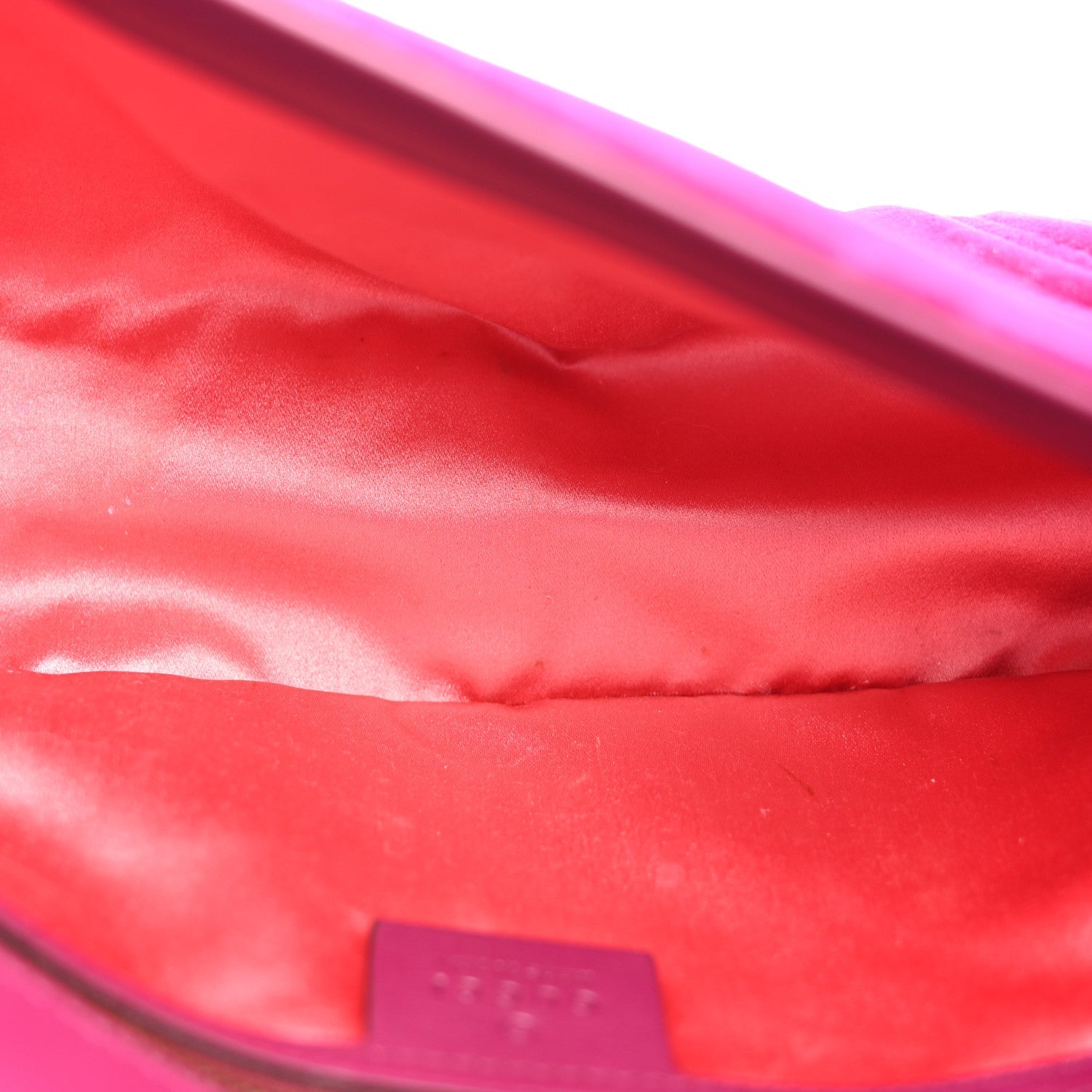 Velvet Matelasse Small GG Marmont Shoulder Bag Fuchsia Violet Cyclamen