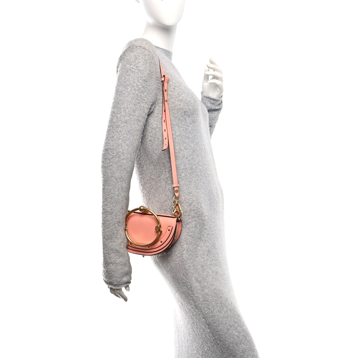 Calfskin Small Nile Bracelet Minaudiere Bag Ideal Blush