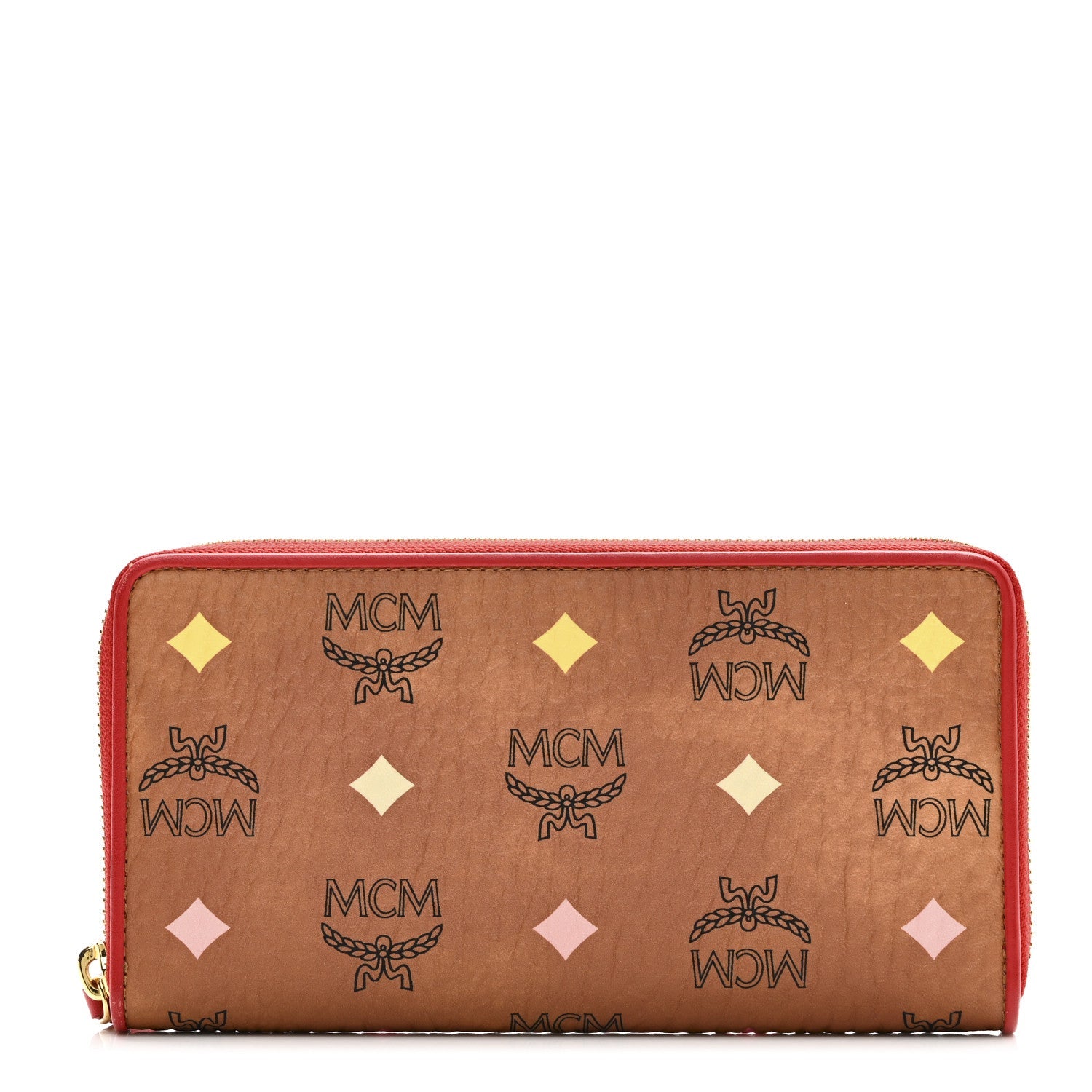 Skyoptic Visetos Zip Around Wallet Cognac Red