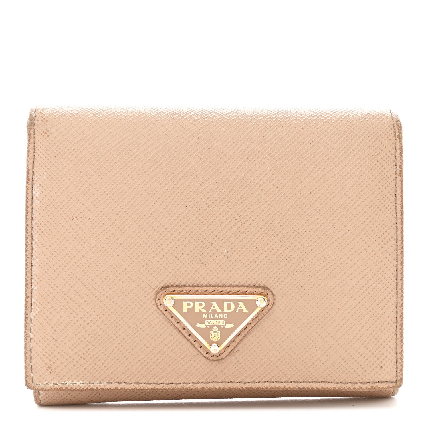 Saffiano Metal Tri-Fold Wallet Cammeo
