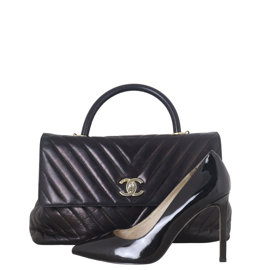 Chanel Coco Top Handle Large Chevron