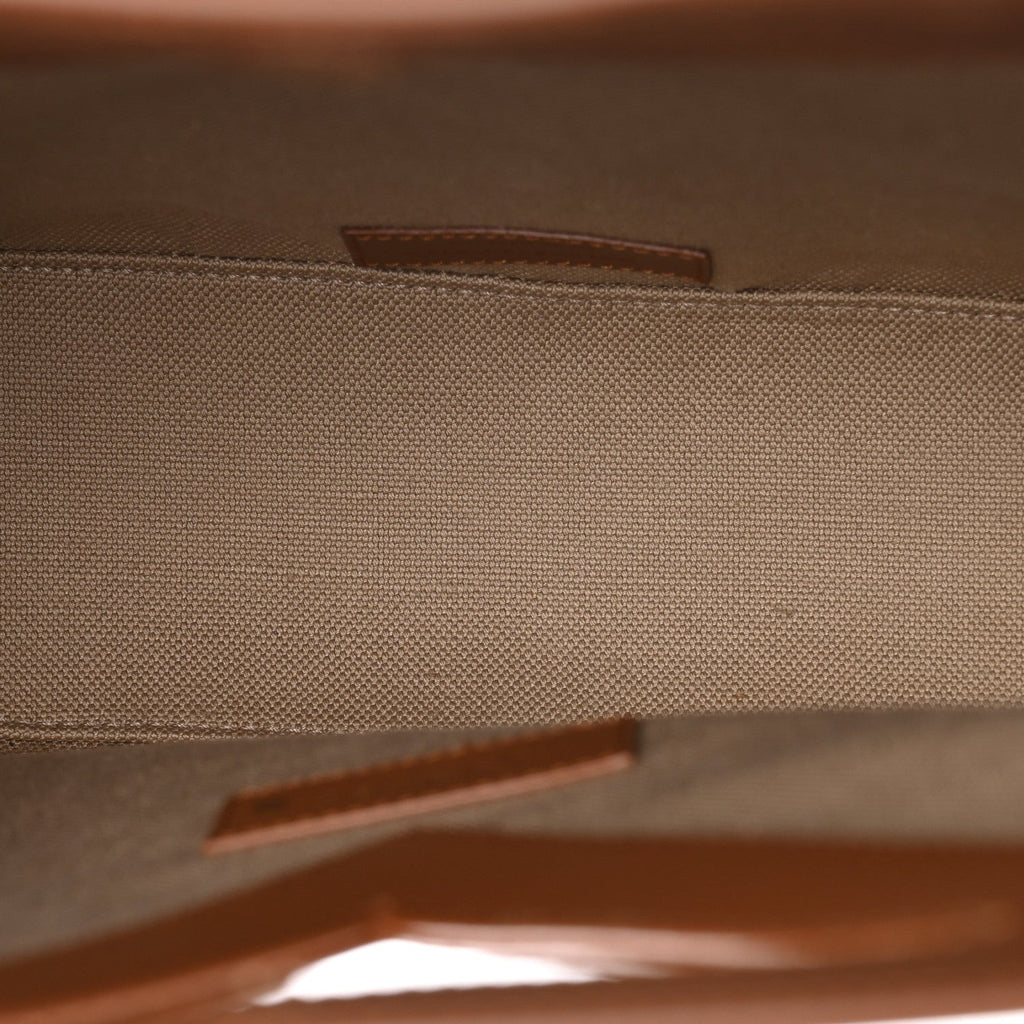 Smooth Calfskin Canvas Y Small Bucket Bag White Camel