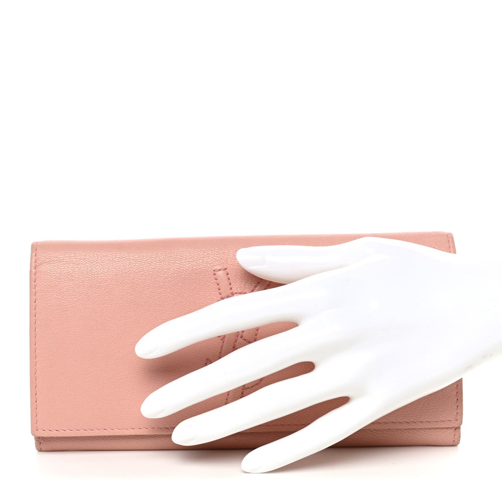 Chevre Belle De Jour Continental Wallet Pink