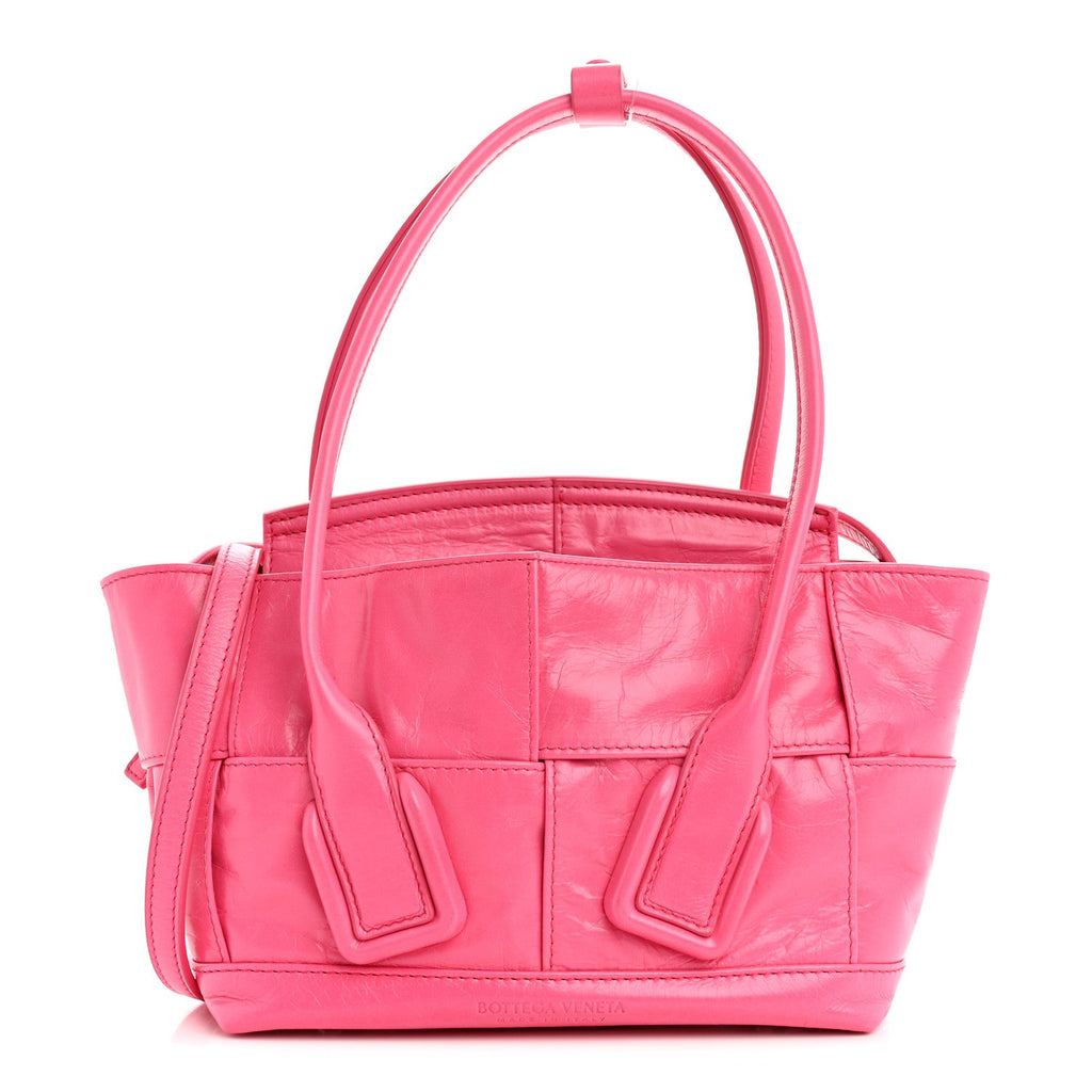 Paper Calfskin Maxi Intrecciato Mini Arco Pink