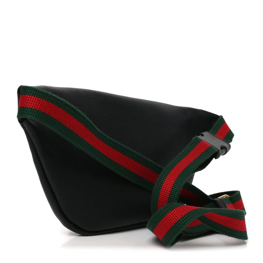 Grained Calfskin Logo Belt Bag Black
