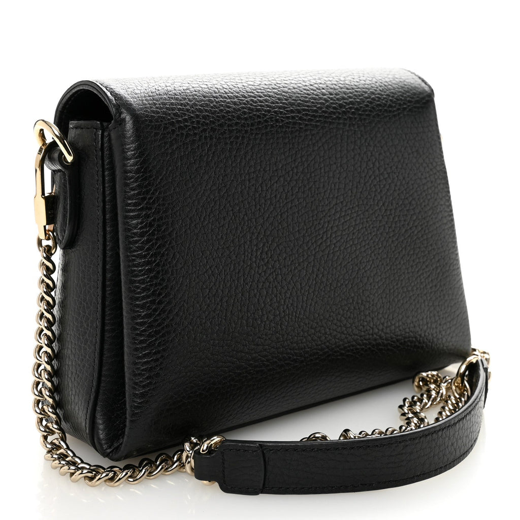 Dollar Calfskin Interlocking G Crossbody Bag Black