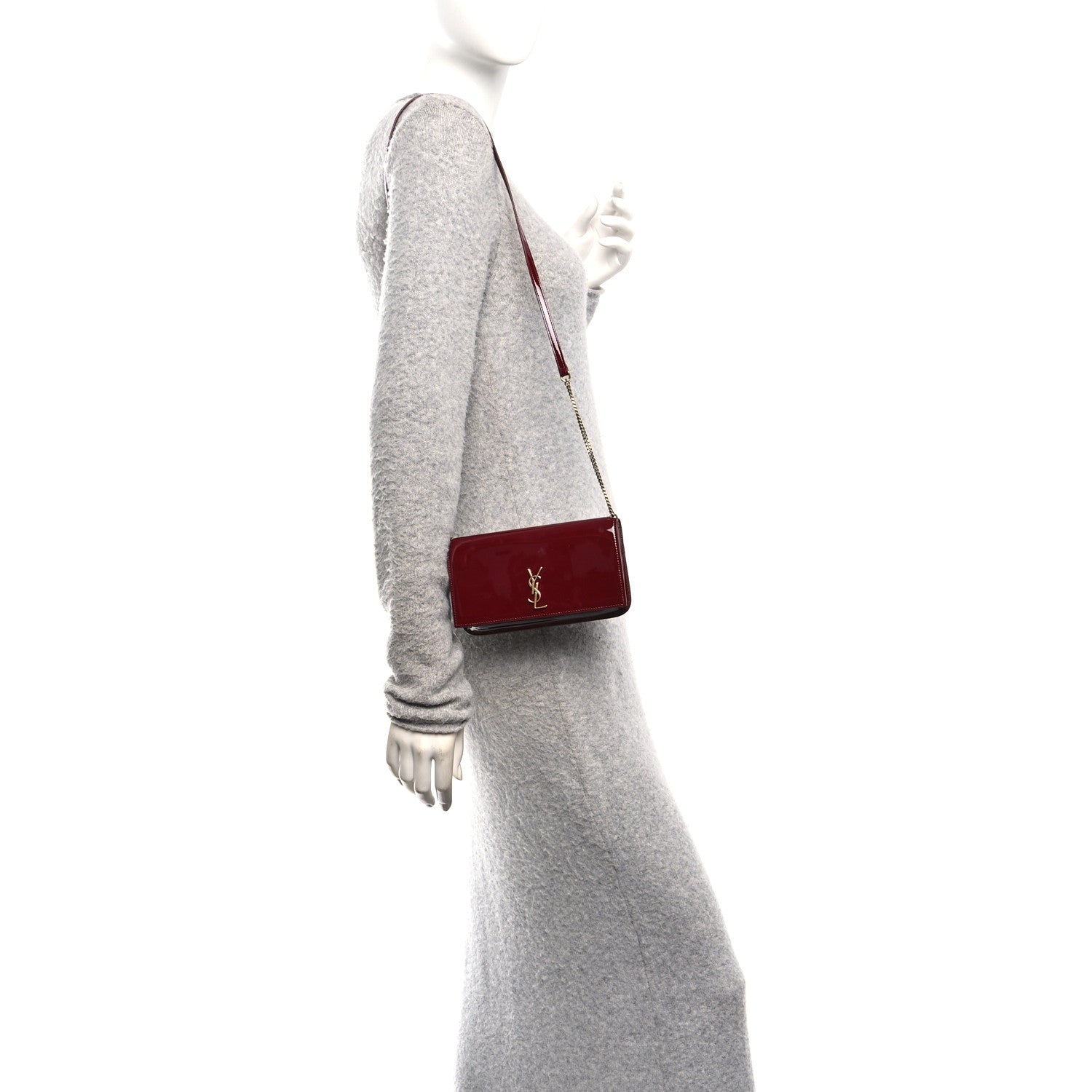 Patent Monogram Phone Holder Crossbody Chataigne