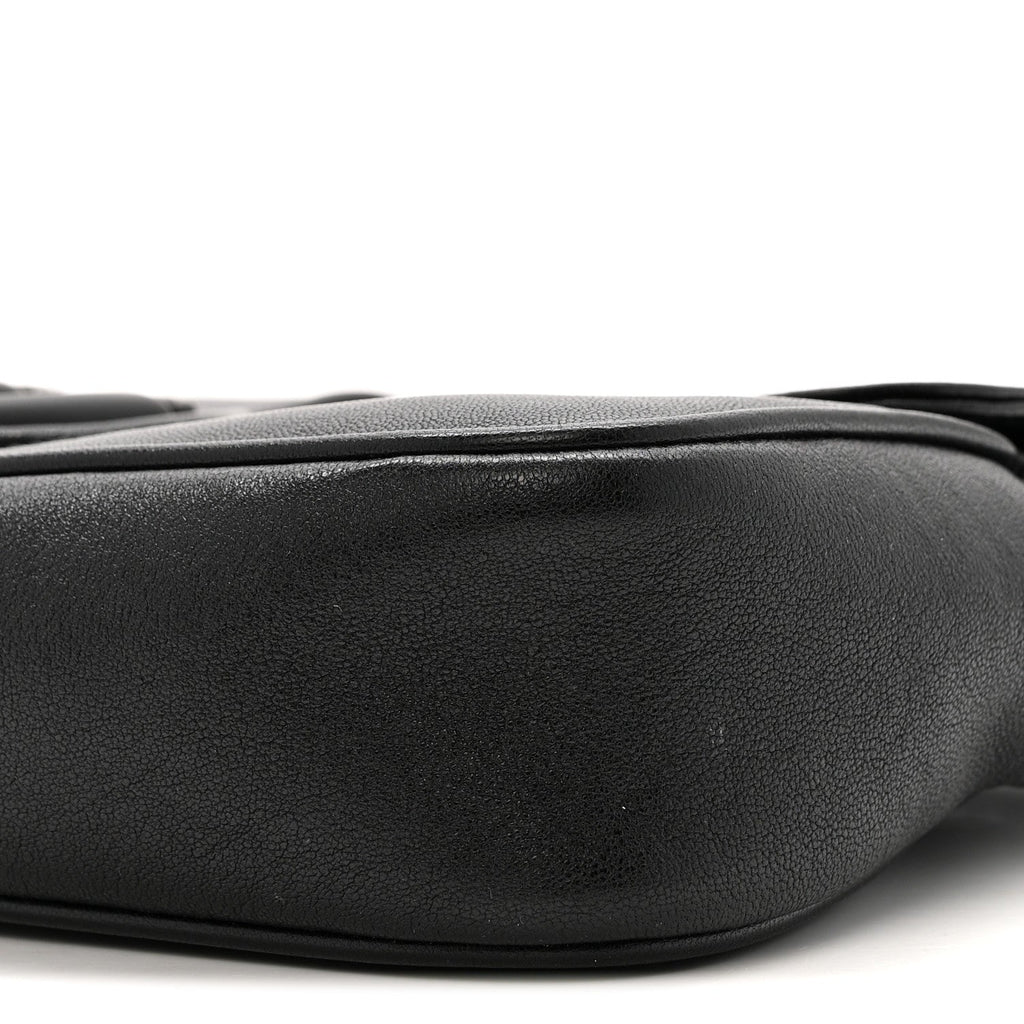 Goatskin Small GG Monochrome Aphrodite Shoulder Bag Black