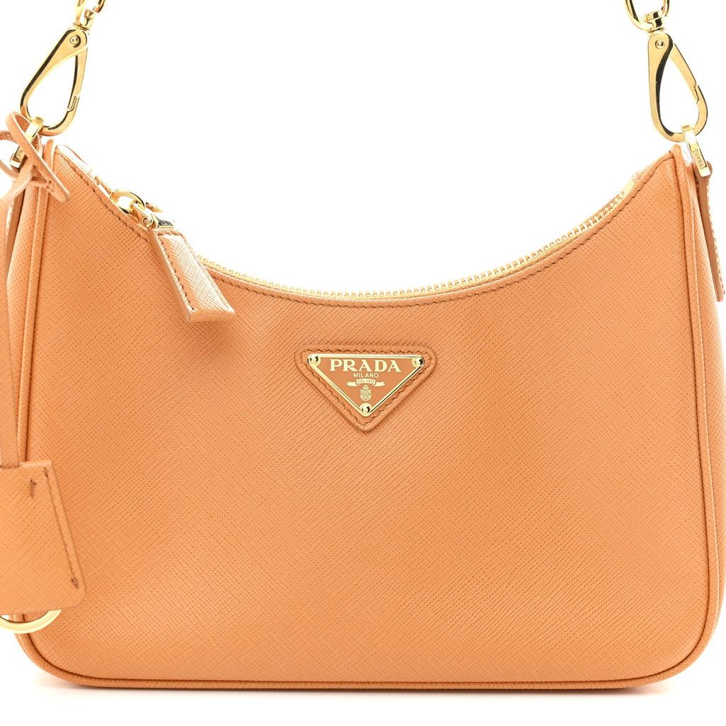 Saffiano Lux Mini Re-Edition Shoulder Bag Arancio