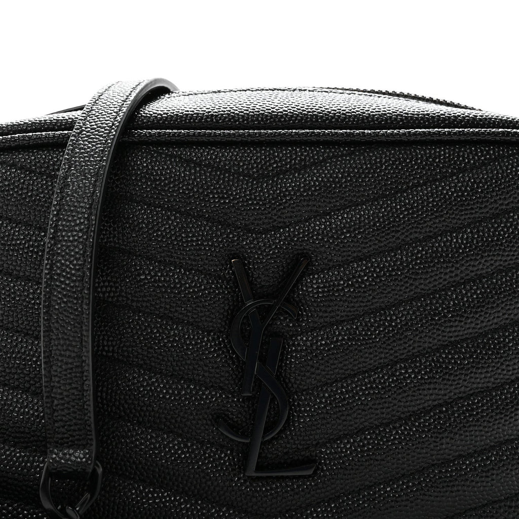 Grain De Poudre Matelasse Monochrome Monogram Mini Lou Camera Bag Black