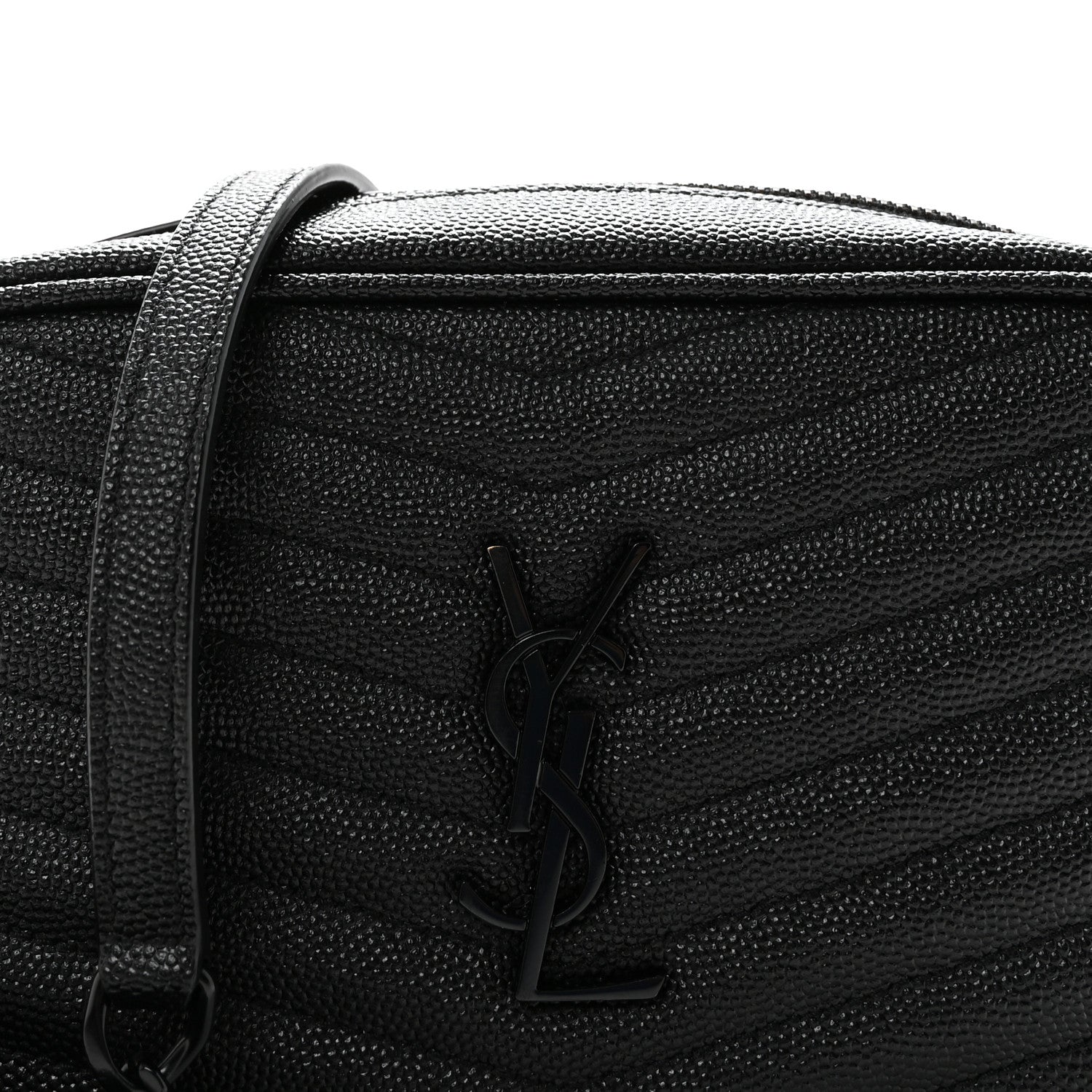 Grain De Poudre Matelasse Monochrome Monogram Mini Lou Camera Bag Black