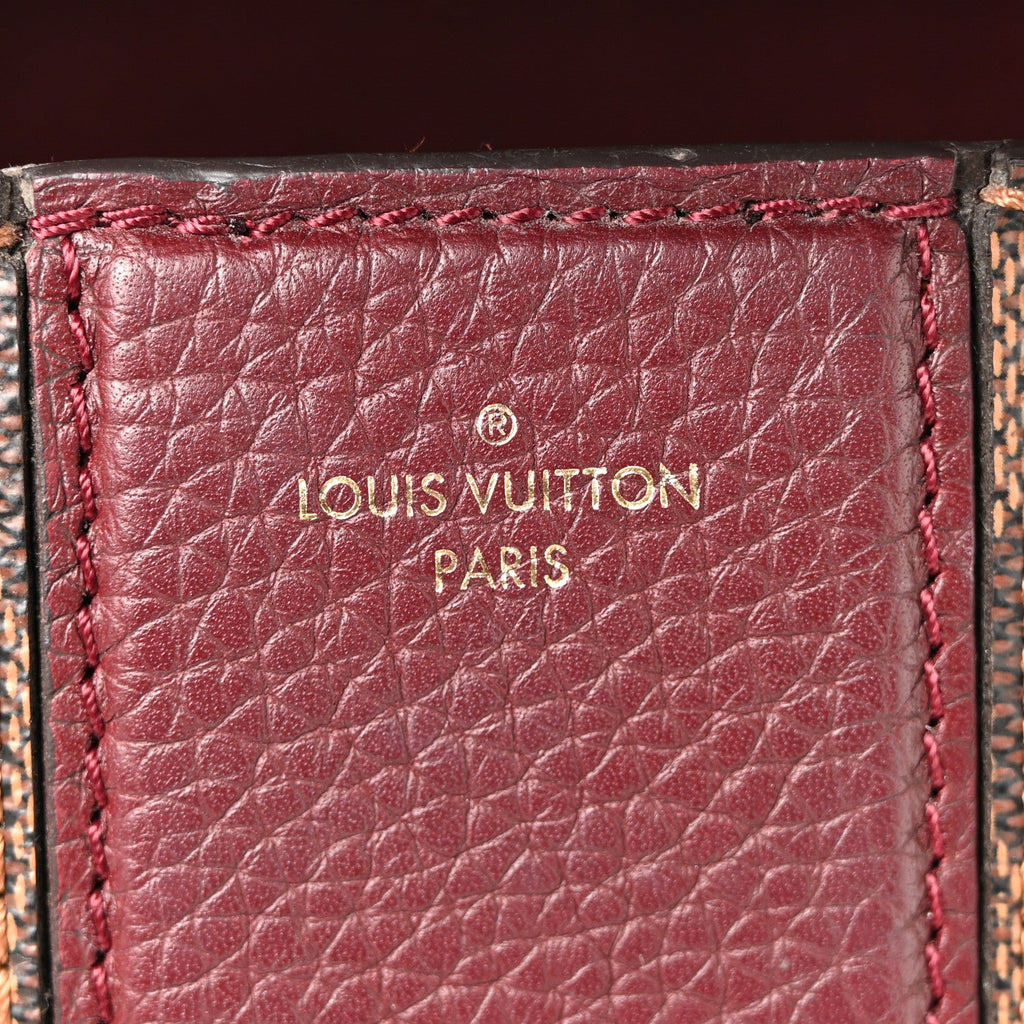 Damier Ebene Cuir Taurillon Wight Bordeaux
