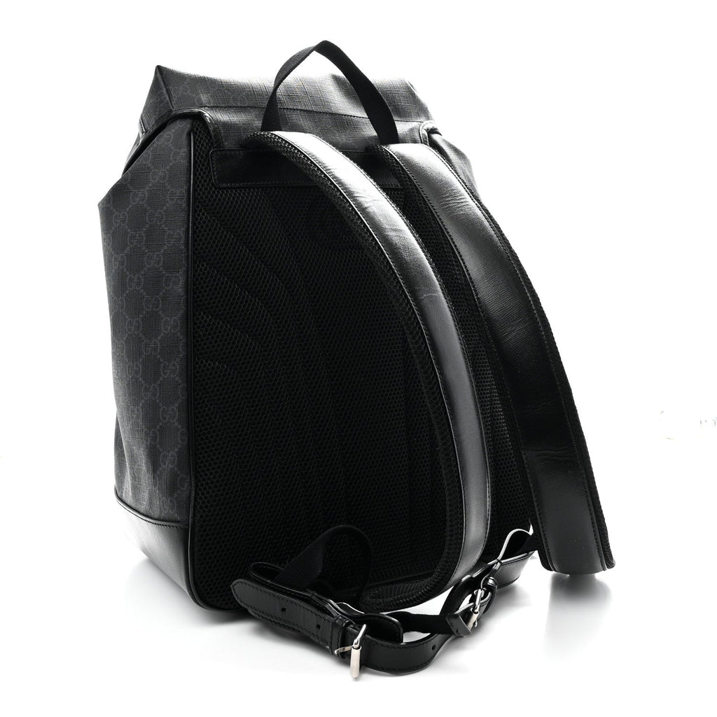 GG Supreme Monogram Azalea Calfskin Medium Retro Interlocking G Backpack Black