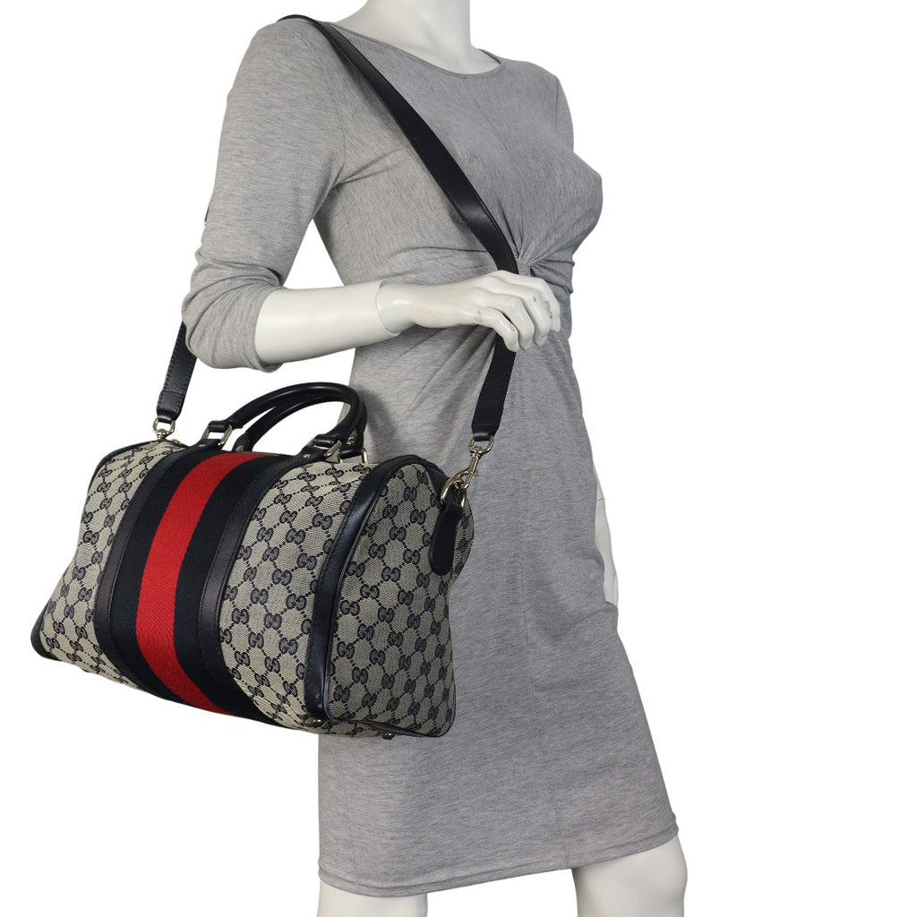 Gucci Vintage Web Original GG Boston Bag Medium